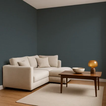 Textil Textured Wallpaper by Wow - Modern in Navy with Charcoal