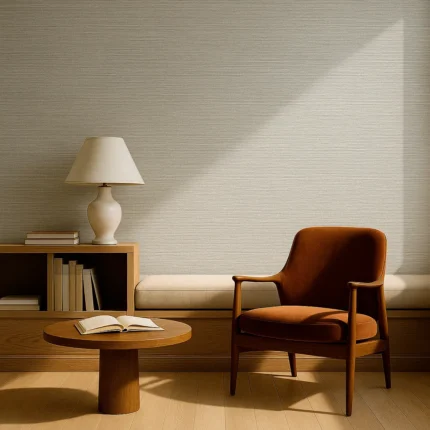 Textil Textured Wallpaper by Wow - Modern in Light Gray with White
