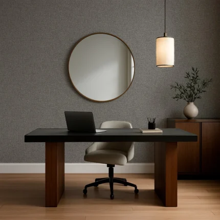 Textil Textured Wallpaper by Wow - Modern in Charcoal with Light Gray
