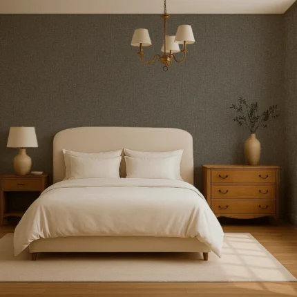 Textil Textured Wallpaper by Wow - Modern in Charcoal with Beige