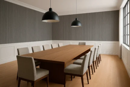 Textil Textured Wallpaper by Wow - Modern in Light Gray with Charcoal
