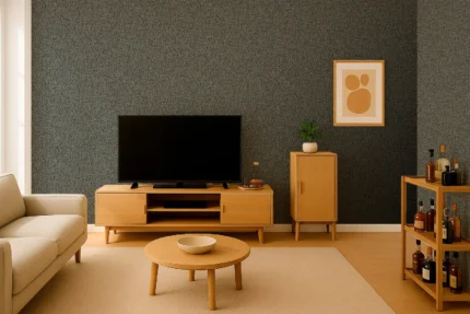 Textil Textured Wallpaper by Wow - Premium in Charcoal with Gold