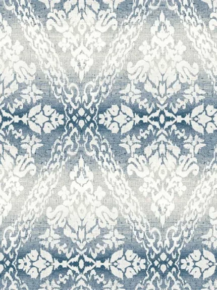 navy damask wallpaper for dining room by York