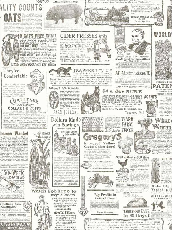 Underwood Newspaper Brown Wallpaper for Bedrooms or Guest Spaces | Brewster - Shop Safe in Houston Wallpapering brown wood wallpaper for bedroom by Brewster