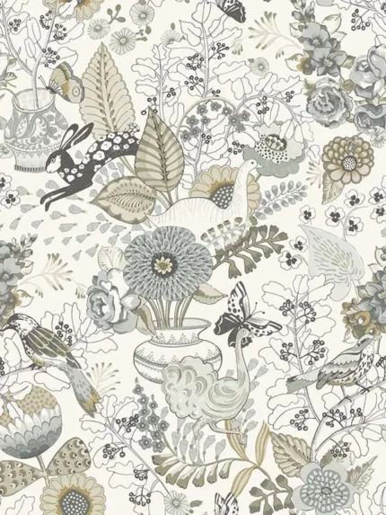 neutral patterned wallpaper for bedroom by A Street Prints