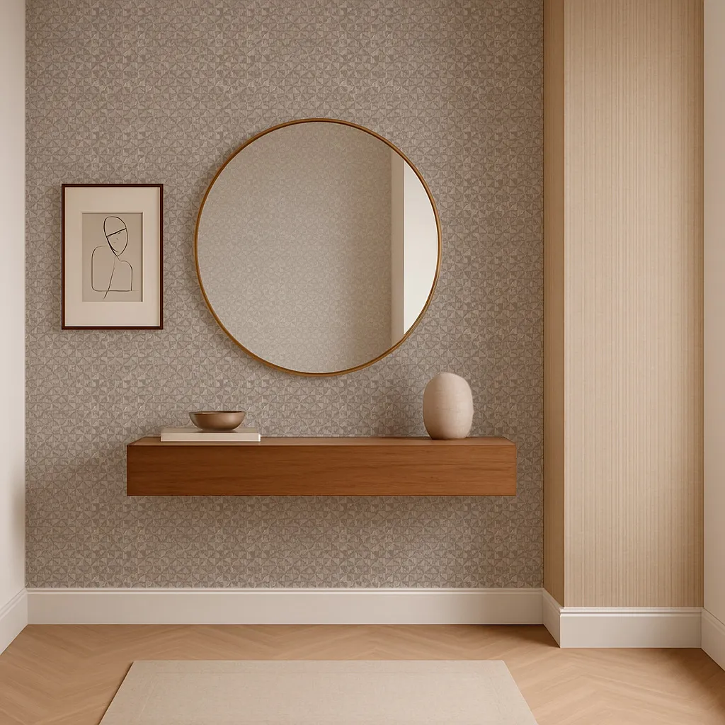 ys970807b Signature Geometric Wallpaper by Wow - Premium in Beige - Image 1