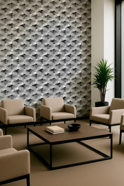 Signature Geometric Wallpaper by Wow - Modern in Charcoal