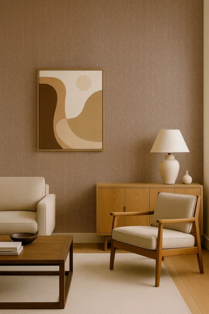 Signature Textured Wallpaper by Wow - Premium in Beige with Light Gray