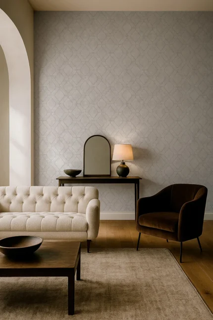 Signature Geometric Wallpaper by Wow - Modern in Light Gray