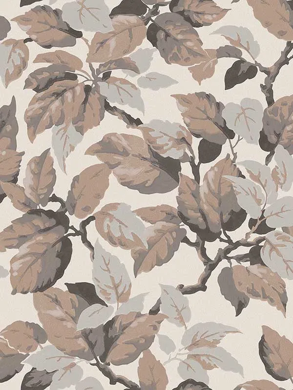 beige botanical wallpaper for bedroom by Advantage