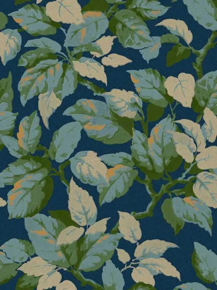 navy botanical wallpaper for bedroom by Advantage