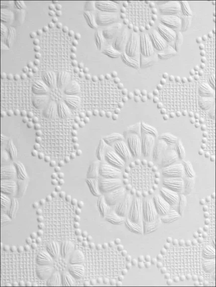 white patterned wallpaper for bedroom by Brewster
