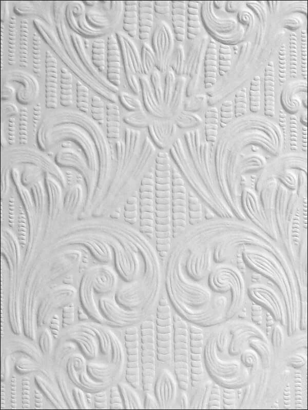 white damask wallpaper for dining room by Brewster
