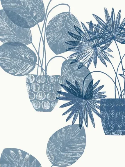 blue patterned wallpaper for bedroom by A Street Prints