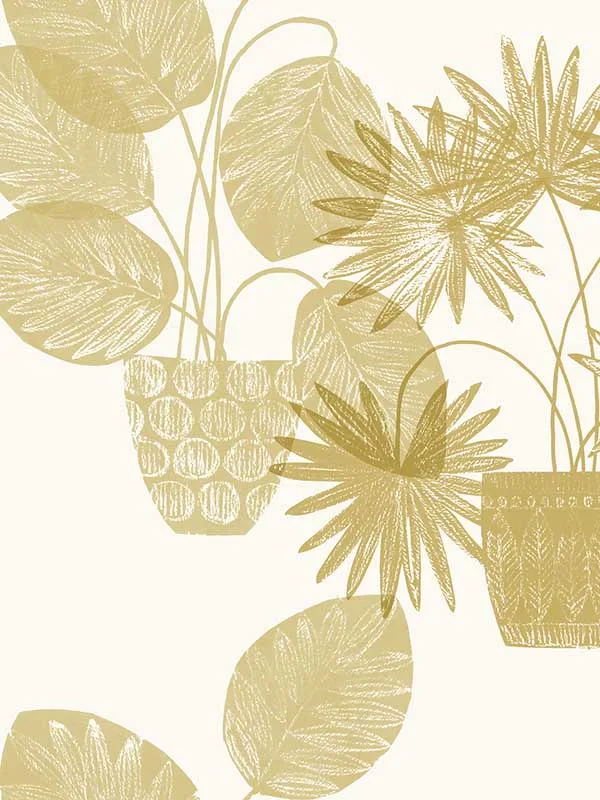 gold patterned wallpaper for bedroom by A Street Prints