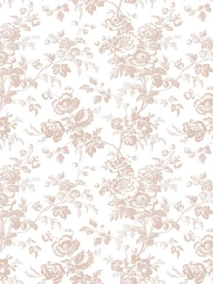 blush toile wallpaper for dining room by York