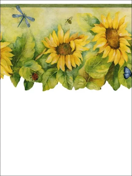 blues greens yellows floral wallpaper for bedroom by Patton Norwall