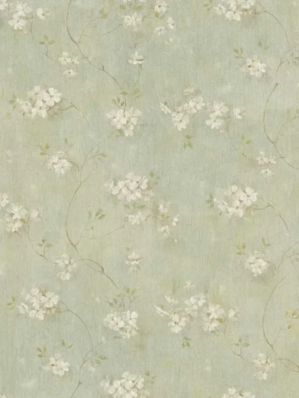 aqua floral wallpaper for bedroom by Chesapeake