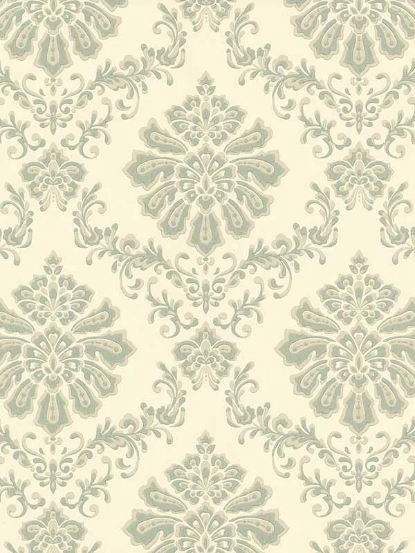 2 damask wallpaper for dining room by Maxwell