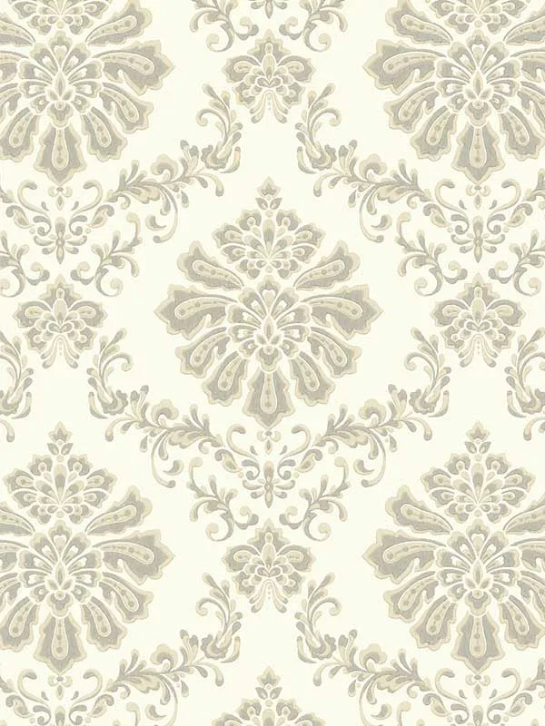 4 damask wallpaper for dining room by Maxwell