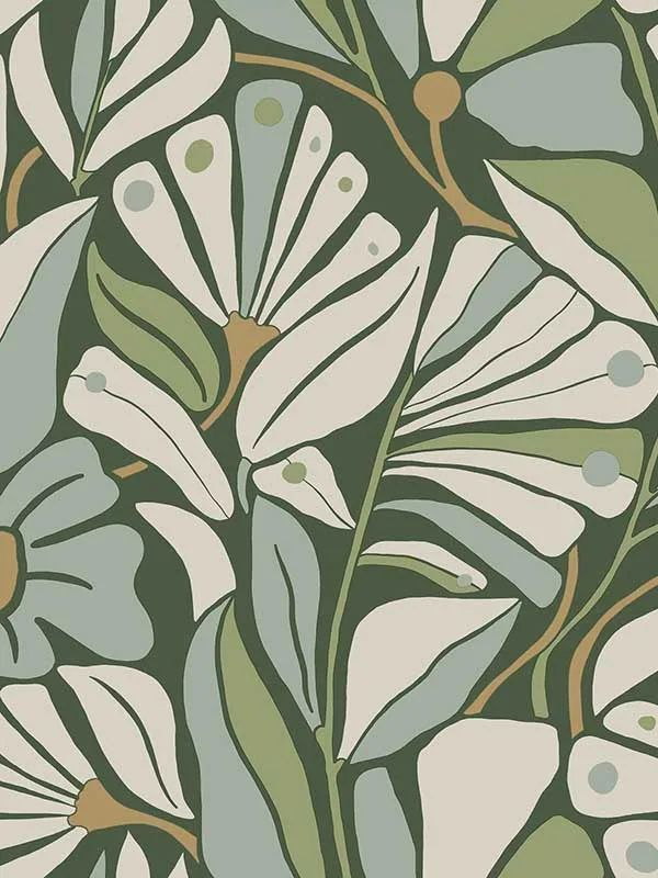 lush patterned wallpaper for bedroom by York