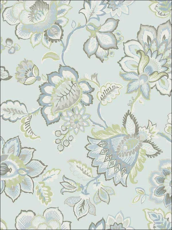 light blue patterned wallpaper for bedroom by A Street Prints