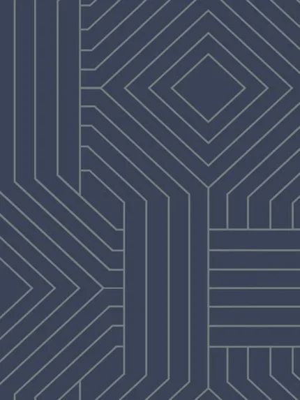 navy patterned wallpaper for bedroom by Candice Olson