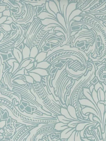 03 soft teal patterned wallpaper for bedroom by Maxwell