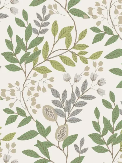 beige and green patterned wallpaper for bedroom by York