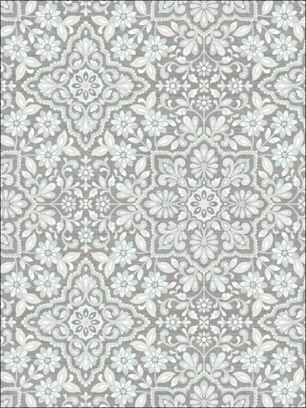 grey blue dove light grey grey floral wallpaper for bedroom by Patton Norwall