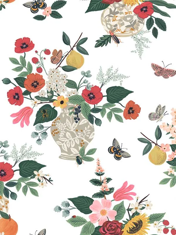 Flower Studies Rose Wallpaper for Charming Bedrooms or Guest Rooms | Rifle Paper Co - Shop Safe in Houston Wallpapering rose floral wallpaper for bedroom by Rifle Paper Co