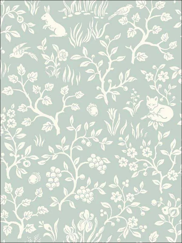 green patterned wallpaper for bedroom by Magnolia Home  by Joanna Gaines