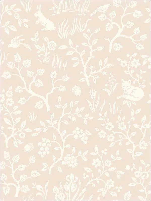 pink patterned wallpaper for bedroom by Magnolia Home  by Joanna Gaines