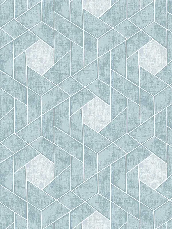 aqua geometric wallpaper for bedroom by A Street Prints