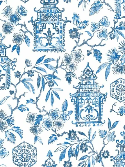 blue patterned wallpaper for bedroom by A Street Prints