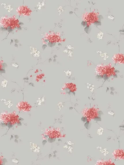 pink grey beige patterned wallpaper for bedroom by Patton Norwall