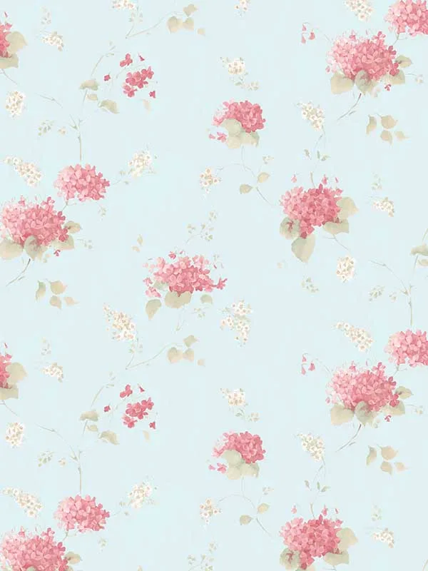 teal pink patterned wallpaper for bedroom by Patton Norwall