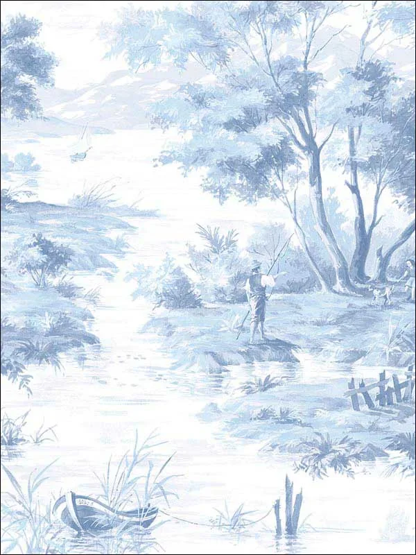 light blue white patterned wallpaper for bedroom by Patton Norwall