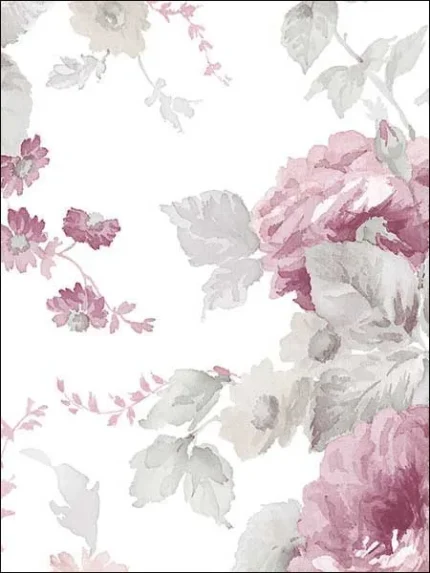 pink grey patterned wallpaper for bedroom by Patton Norwall