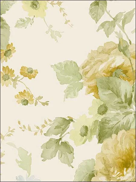 yellow green blue patterned wallpaper for bedroom by Patton Norwall
