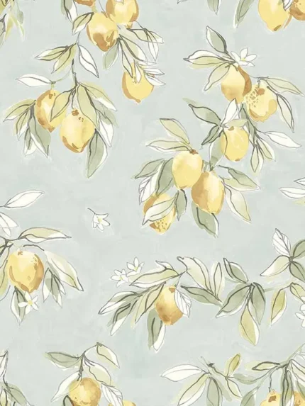 aqua patterned wallpaper for bedroom by Chesapeake