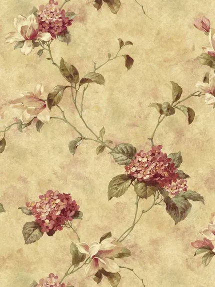 yellow patterned wallpaper for bedroom by Chesapeake