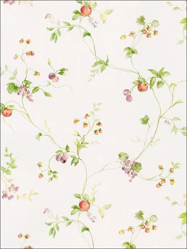 greens oranges pinks patterned wallpaper for bedroom by Patton Norwall