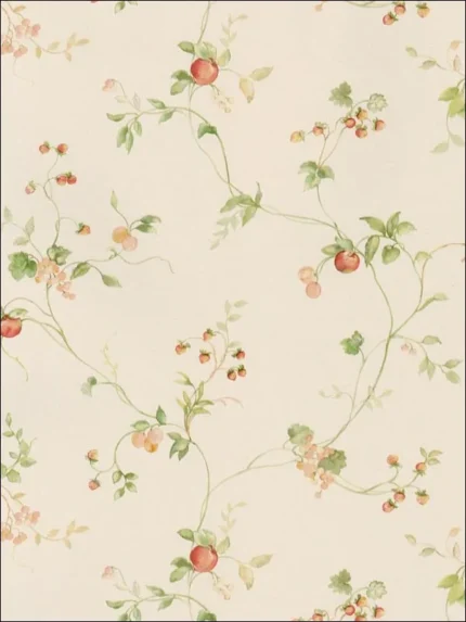 greens oranges patterned wallpaper for bedroom by Patton Norwall