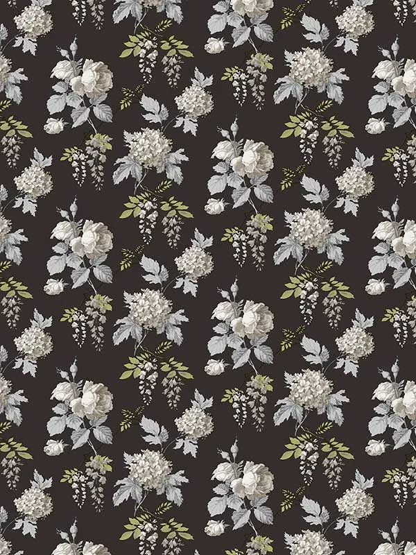 black grey olive patterned wallpaper for bedroom by Patton Norwall