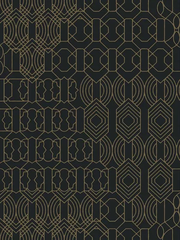 black patterned wallpaper for bedroom by Antonina Vella