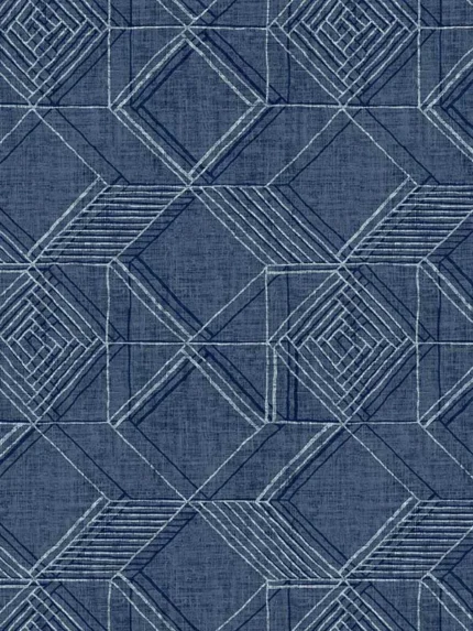 blue geometric wallpaper for bedroom by A Street Prints