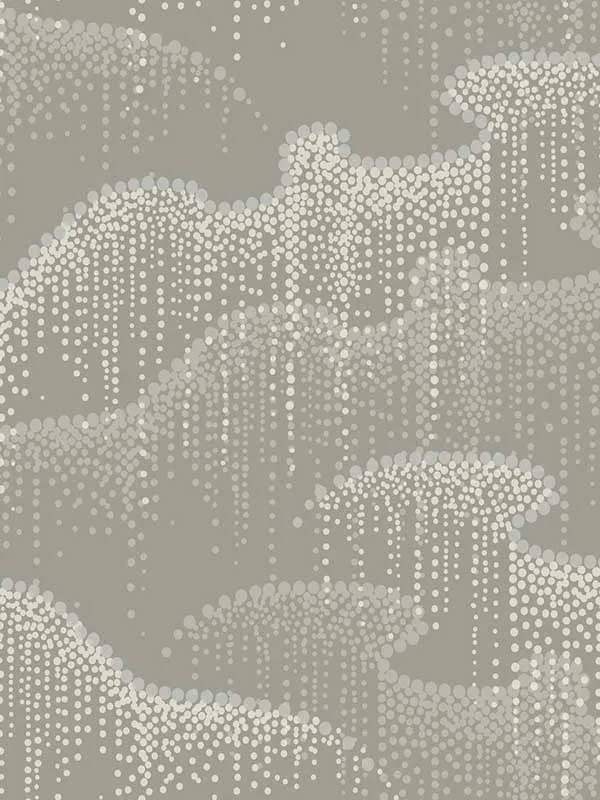 taupe patterned wallpaper for bedroom by Candice Olson