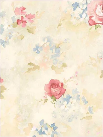 pink blue yellow patterned wallpaper for bedroom by Patton Norwall