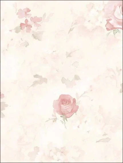 pink green beige patterned wallpaper for bedroom by Patton Norwall